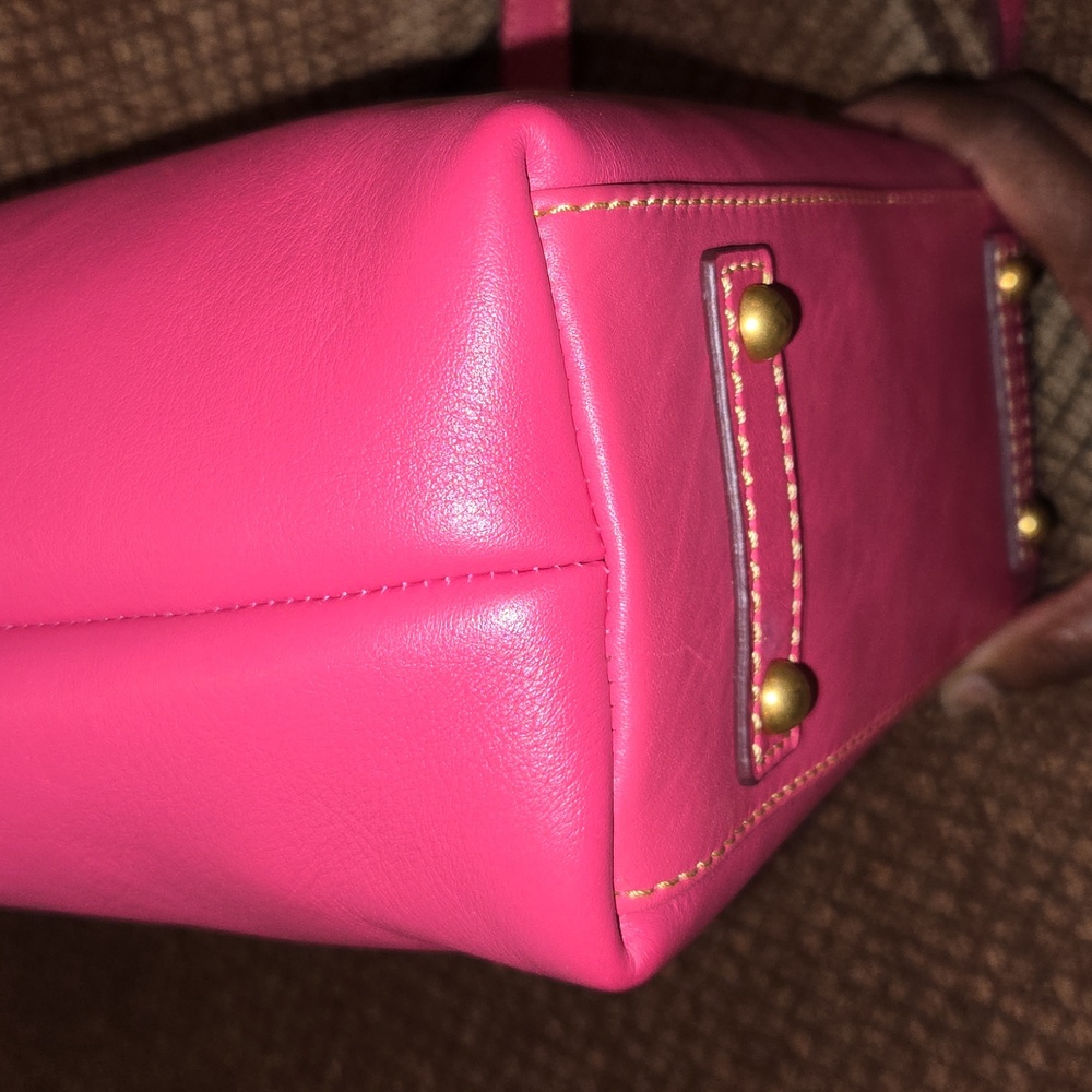 Dooney & Bourke Selina Fuchsia Florentine Leather Crossbody Bag - Picture 14 of 16
